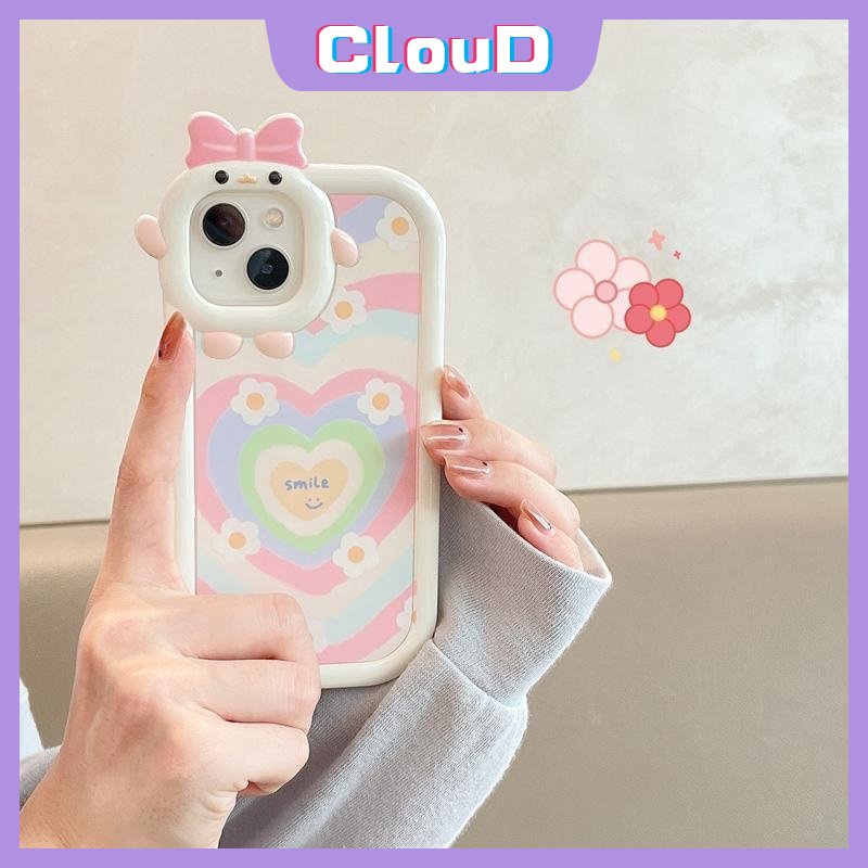 Soft Case Motif Hati 3D Untuk iPhone 11 7Plus 6Plus 13 12 11 14 Pro Max XR X XS Max 7 8 6 6s 14 Plus SE 2020