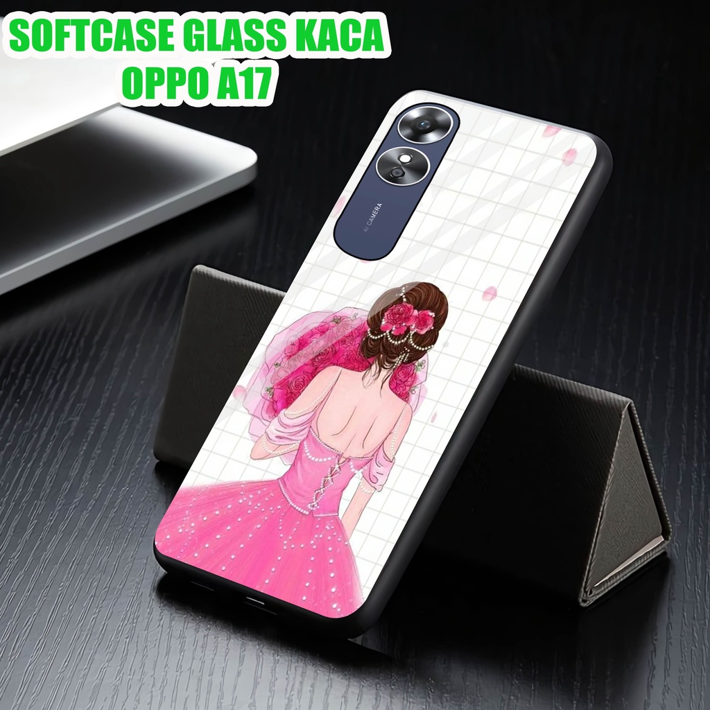 Softcase Glass Kaca OPPO A17 - Case Hp Pelindung Handphone OPPO A17 [ A63]