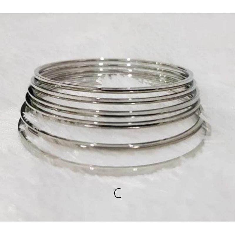 Gelang Tangan Titanium Keroncong isi 3pcs Asli 100% Anti karat luntur dan alergi