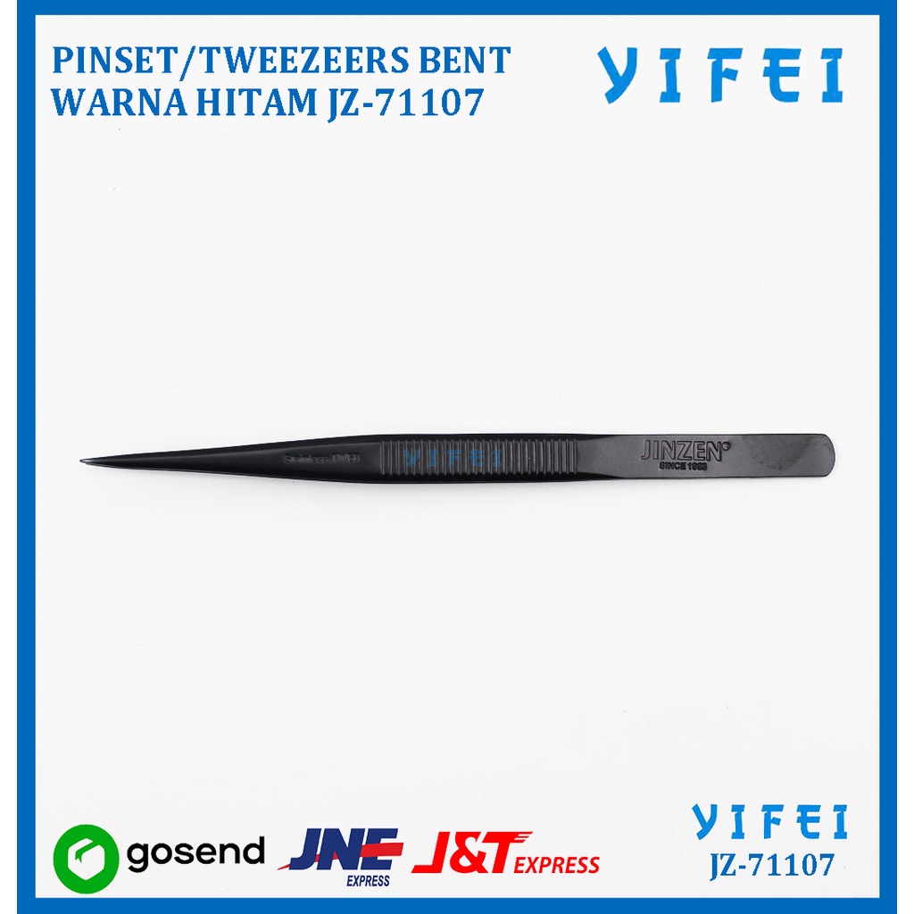 PINSET/TWEEZEERS BENT[6''] TWE7 WARNA HITAM YIFEI-71107