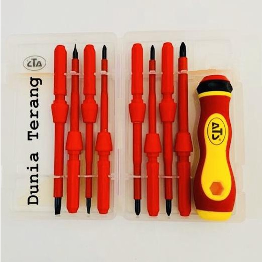 Obeng Set 8 pcs Listrik ATS Insulated Screwdriver