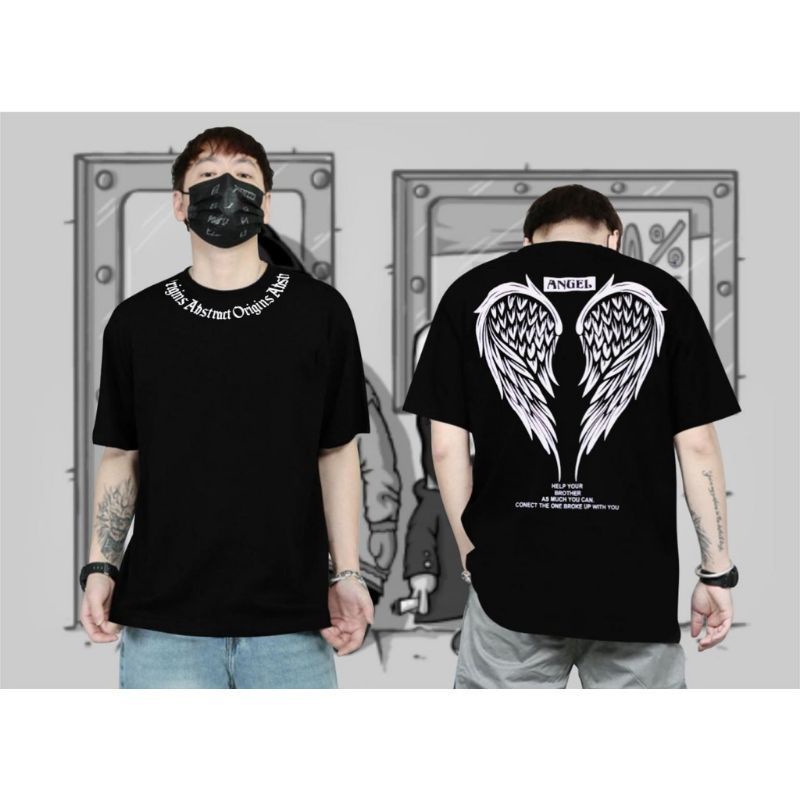 kaos distro T-shirt angel sayap/kaos angel sayap wings