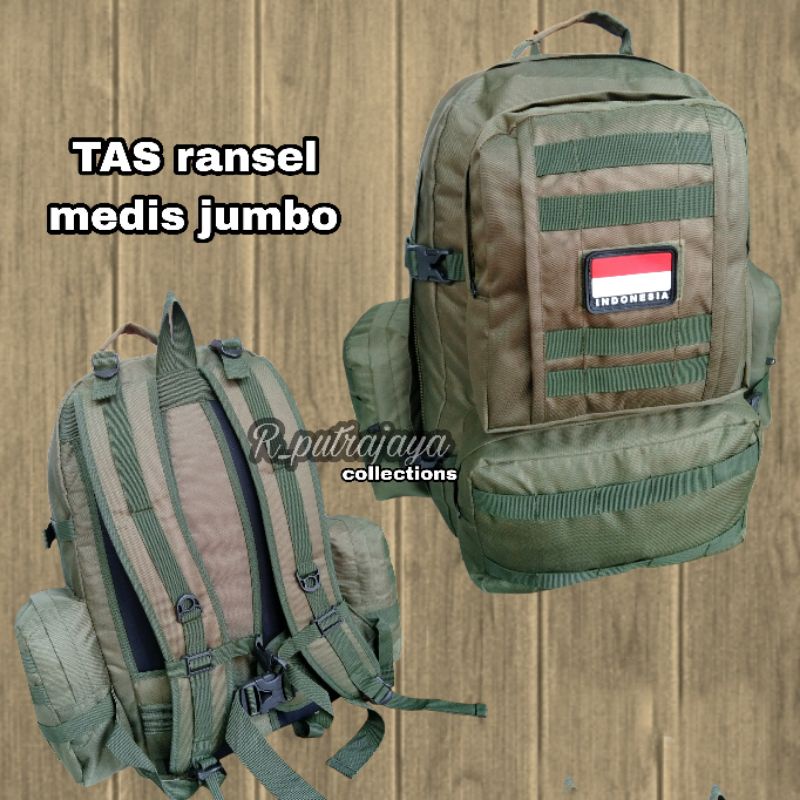 TAS RANSEL MEDIS ARMY// BACKPACK MEDIS ARMY UKURAN JUMBO Hijau