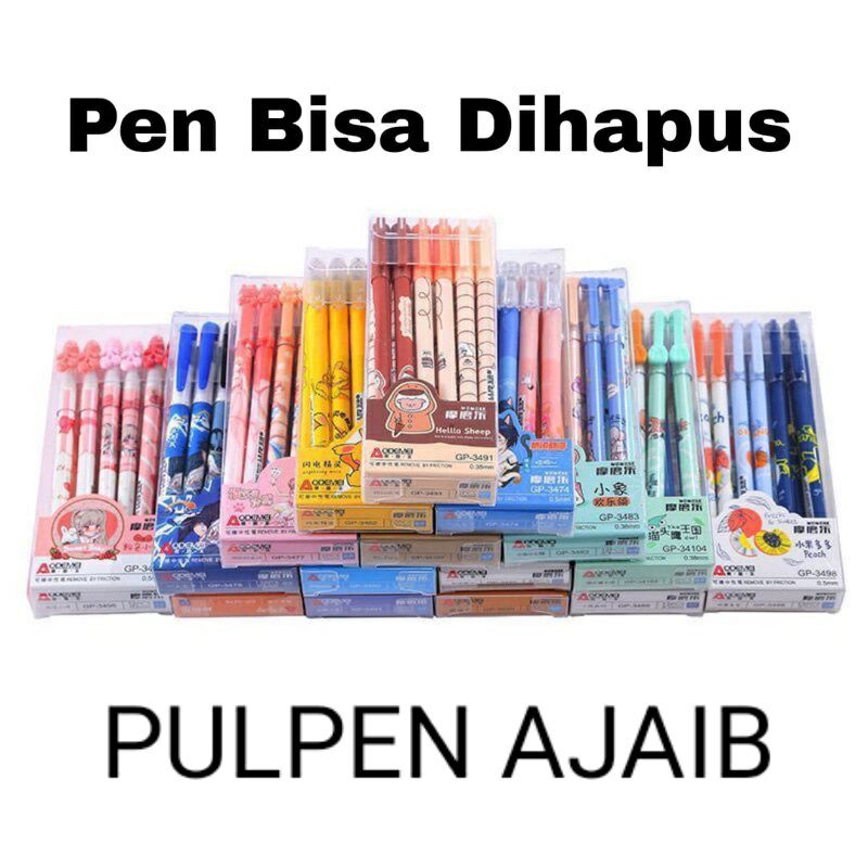 

PENA AJAIB 12 BUAH LUSINAN PULPEN BISA DIHAPUS ERASABLE PEN AODEMEI ODEMEI