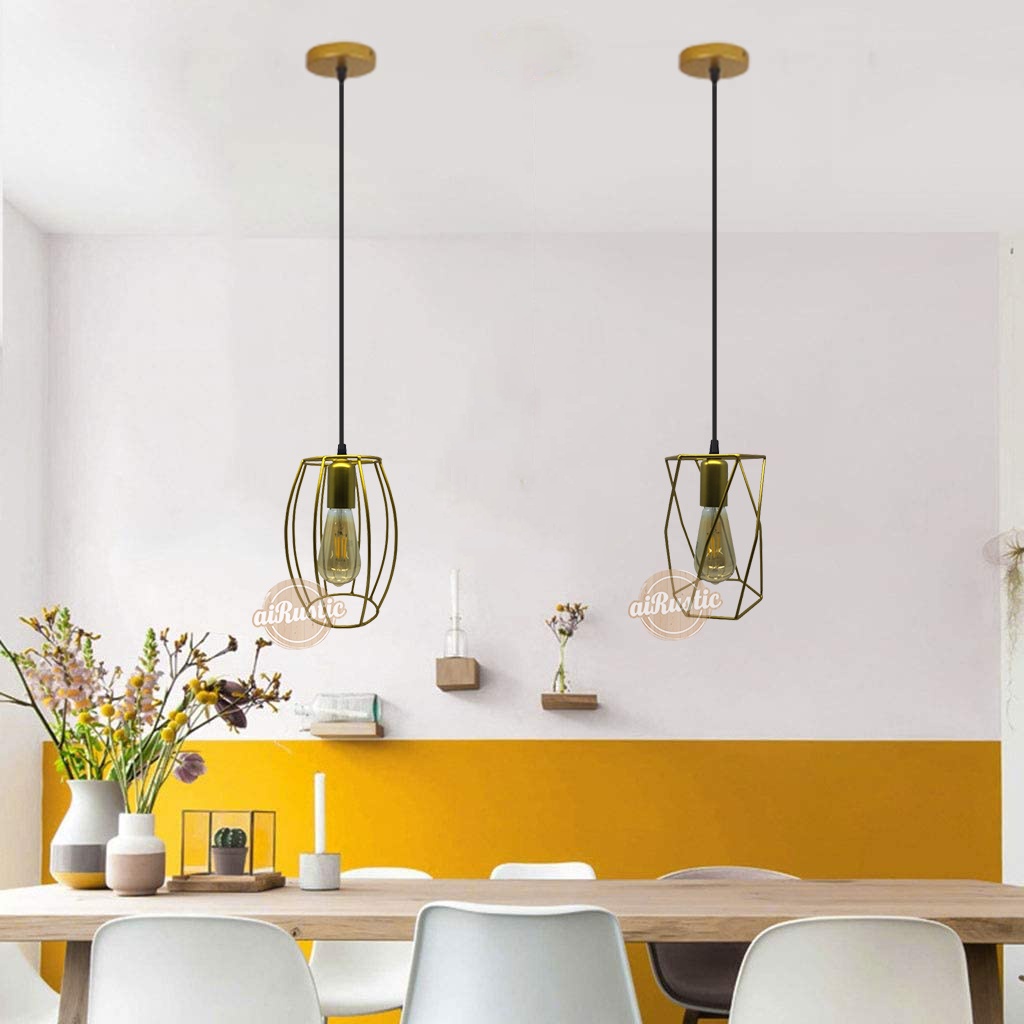 Lampu gantung vintage minimalis dekorasi rumah gold series aiRustic