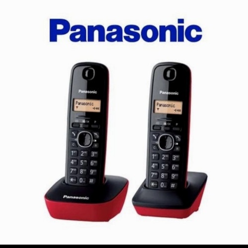 TELEPON WIRELESS CORDLESS 2 HANDSET PANAS0NIC KX-TG1612 MERAH