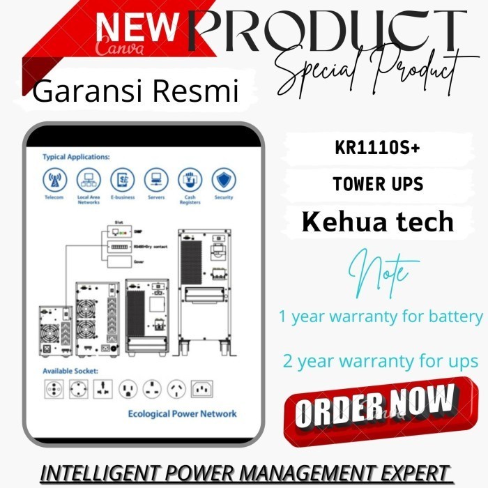 KEHUA UPS TOWER KR1110S+(10.000 VA),KR11 Plus Series - KR11 PLUS