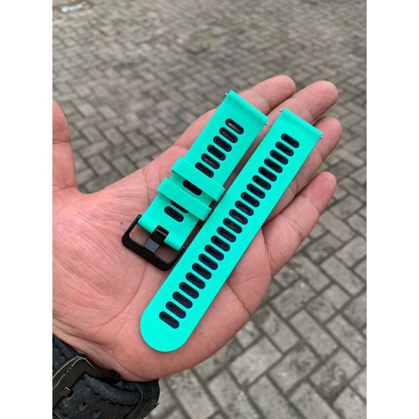 Strap Tali Jam Tangan Silicon hijau kombinasi biru size 22mm