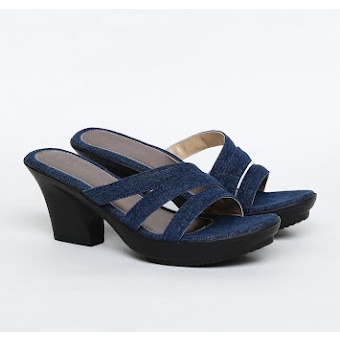 Sepatu/Sandal Heels Wanita Denada Arkansas in Denim Blue/Biru