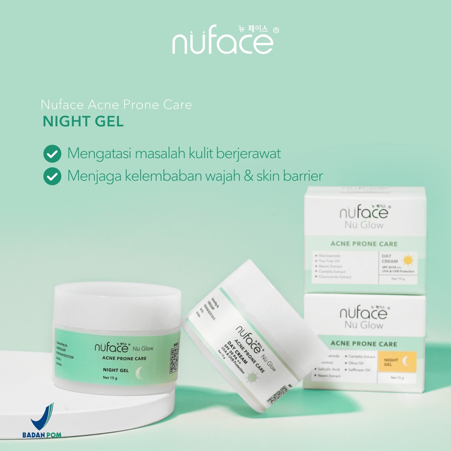 ★ BB ★ Nuface Nu Glow Brighthen &amp; Supple Skin - Hydralock &amp; Youthful - Acne Prone Care Day Cream - Night Cream - Night Gel