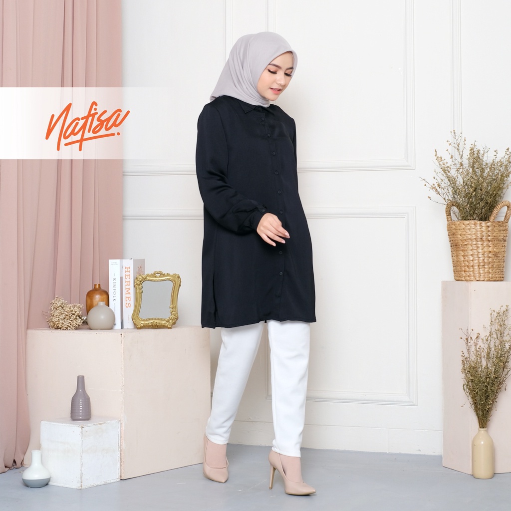 BAJU TUNIK BANDUNG Nafisa Loria - Kemeja Atasan Muslim Wanita Size M, L, XL