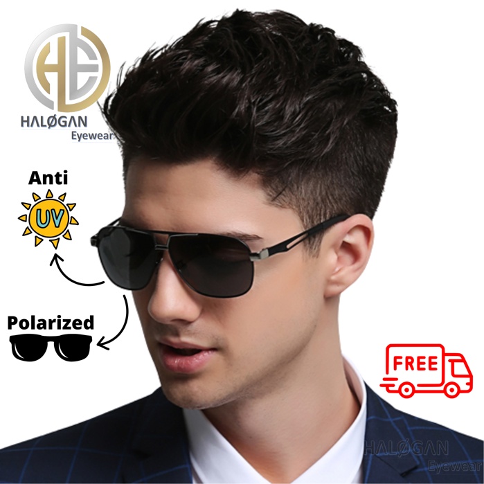 Kacamata Pria Polarized  Hitam Anti UV Original