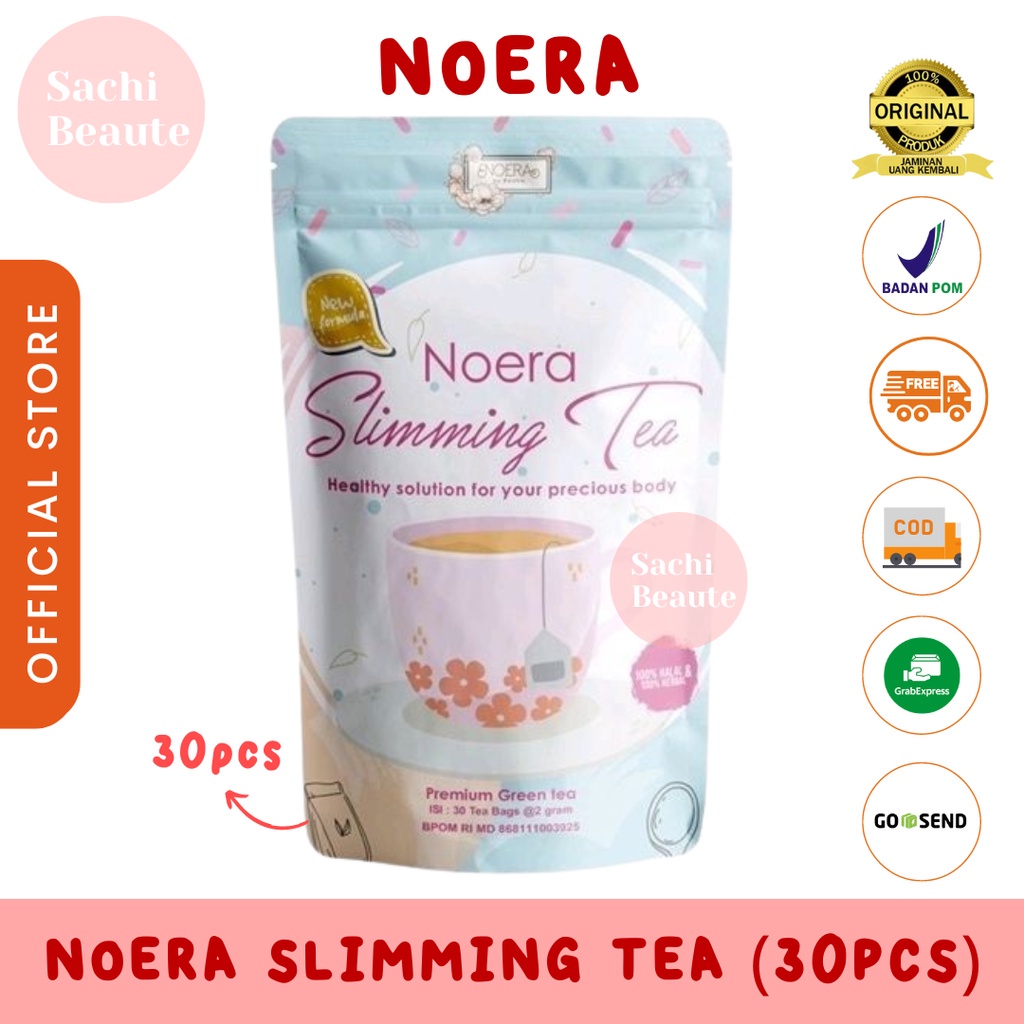 Noera Slimming Tea | Teh Hijau Teh Pelangsing Herbal Alami Pelangsing Aman untuk Busui - 30 PCS