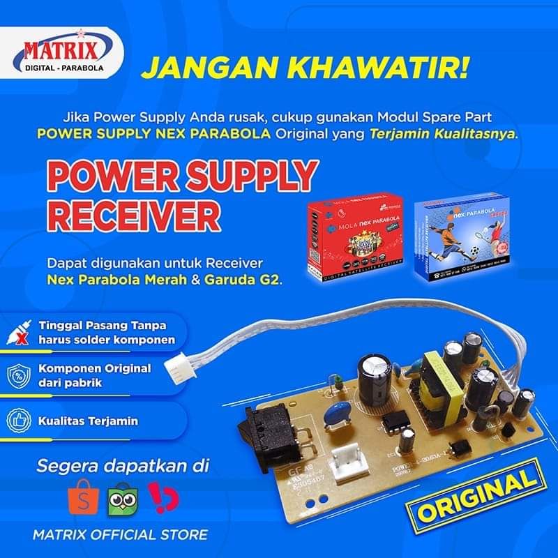 Power Supply Receiver Nex Parabola Merah