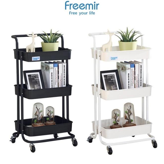 Freemir Rak Troli Tiga Susun Serbaguna Kamar Tidur Dapur Kamar Mandi