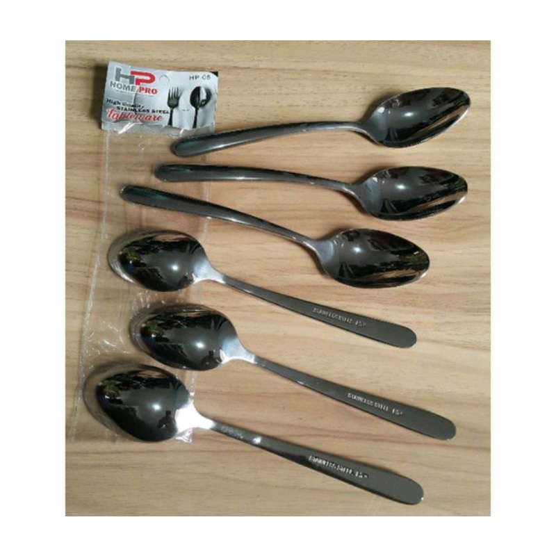 6 pcs HOME PRO HP 08 SENDOK MAKAN STAINLESS STEEL SUPER SANGAT TEBAL (panjang 20cm lebar 4cm) SUPER 