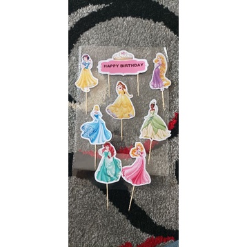 TOPPER ULTAH PRINCESS TOPPER CAKE TOPPER ULANG TAHUN / HIASAN KUE  MURAH