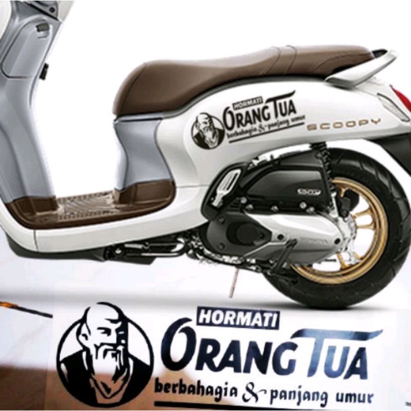 STICKER HORMATI ORANG TUA CUTTING STICKER MOTOR KEREN SCOOPY PRESTIGE