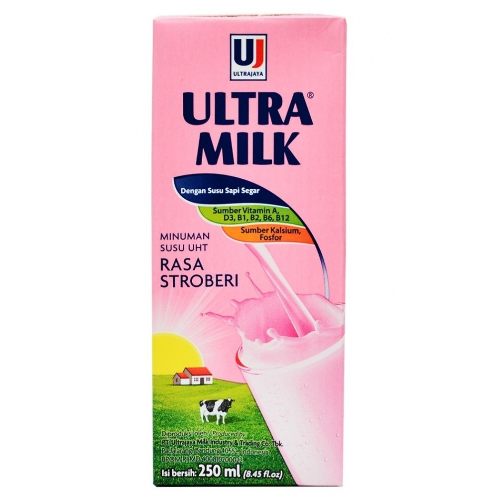 

Ultra Milk Susu UHT Stroberi 250ml/200ml/125ml // Ultra Milk Stroberi