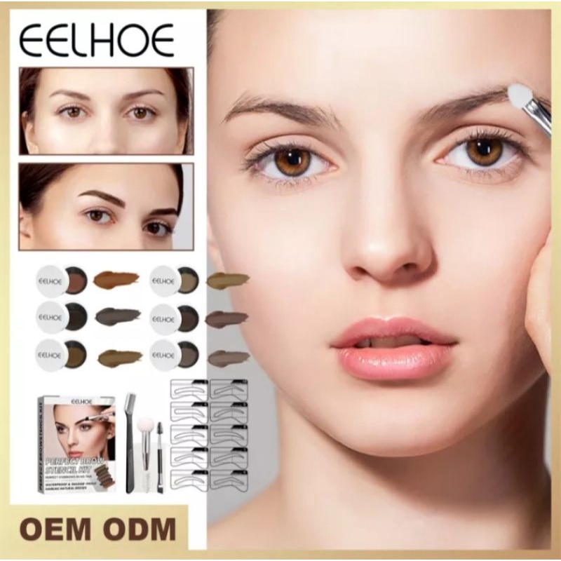 FS_SHOOP EELHOE Set Krim Alis, Tahan Air Halus Gel Alis Lilin Sabun Alis Set dengan Kuas Rias Alami 