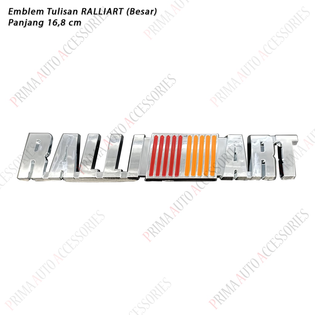 Emblem Mobil (Tulisan) RALLIART Chrome Besar 16,8 cm