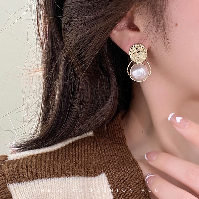 Anting Stud Mutiara Gaya Retro Untuk Wanita