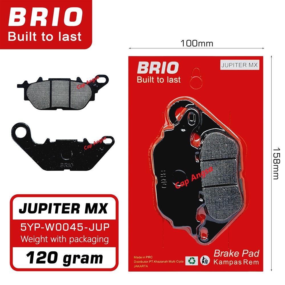 BRIO FRONT BRAKE PAD KAMPAS REM DEPAN DISC DISPED REM YAMAHA RX KING NUOVO JUPITER MX 135 VEGA R SCORPIO 20pcs