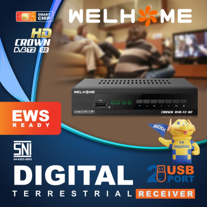 Set Top Box Luby DVB T2-02 / Luby Receiver TV STB Digital DVB T2-01 Full HD SNI Original