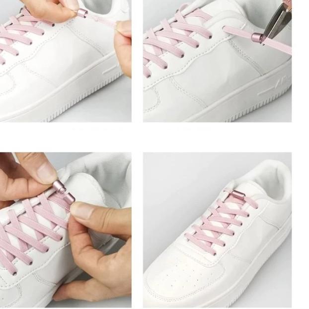 Tali Sepatu Elastis Elastic Shoe Lace Lock Ulir - navy