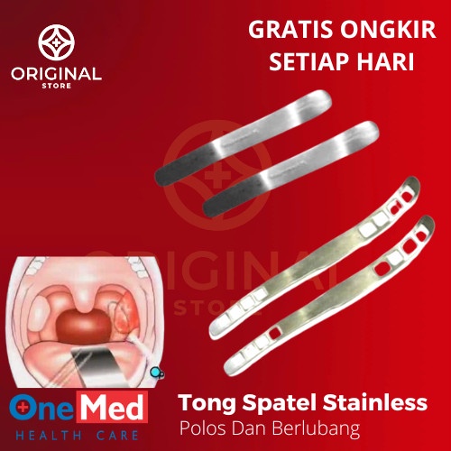 Tong Spatel Stainless Steel Lubang  / Tongue Spatula Lubang OneMed PerPCS