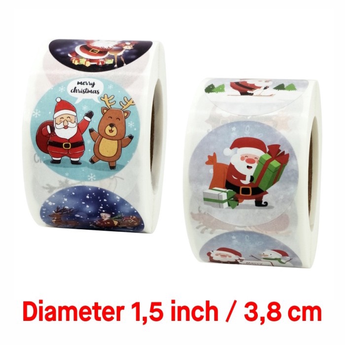 

Sticker Merry Christmas Label Stiker Selamat Hari Natal Bundar diameter 3,8 cm