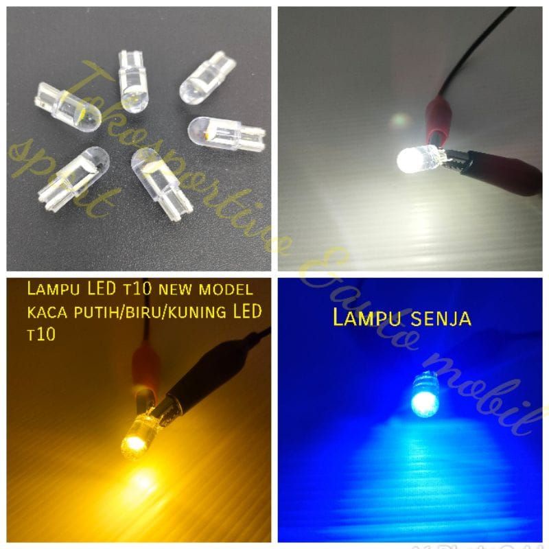 Lampu LED T10 senja kotak Mobil motor LED model kaca LED sorot putih biru kuning
