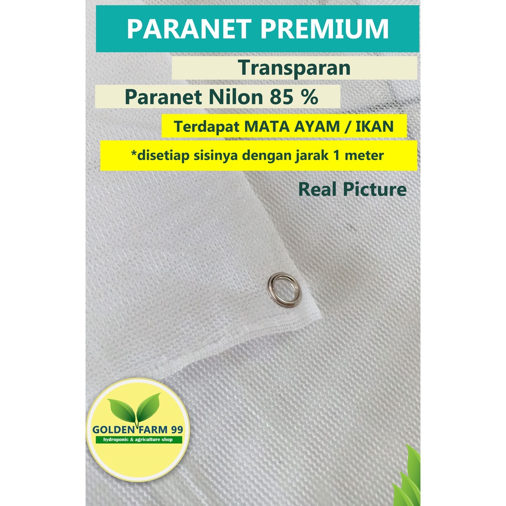 Paranet Nylon Kualitas Premium 85 Persen - warna PUTIH Sudah Ada Mata Ayamnya