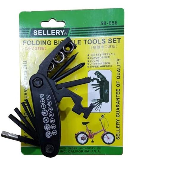 Folding Bicycle Tools set Sellery / Obeng , Kunci sok Set Sepeda