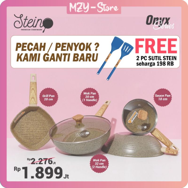 Steincookware Paket Onyx Stein Steincookware Set Onyx Series Paket Wajan Onyx Complete Steincookware (Pilih Bonus)