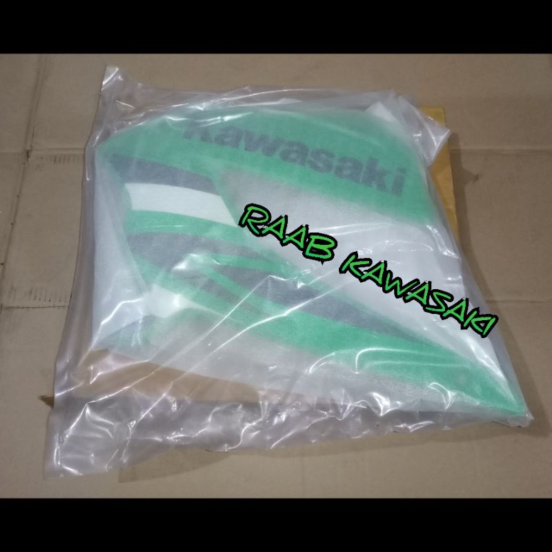 cover sayap radiator hijau stiker kiri klx 250s original kawasaki