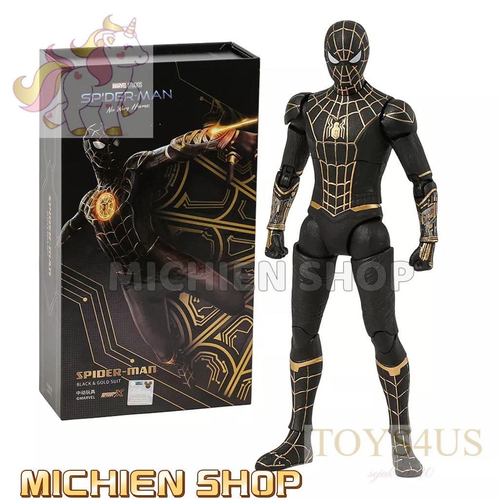 Toys4Us - Mainan Figure ZD Toys Spiderman No Way Home Spider Man Black Gold Suit