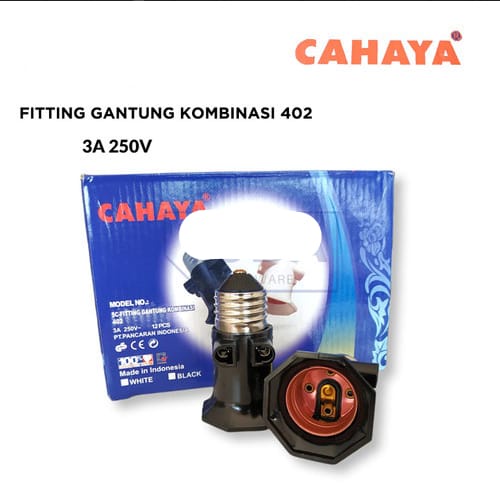 FITTING LAMPU GANTUNG KOMBINASI 2 COLOKAN CAHAYA 402