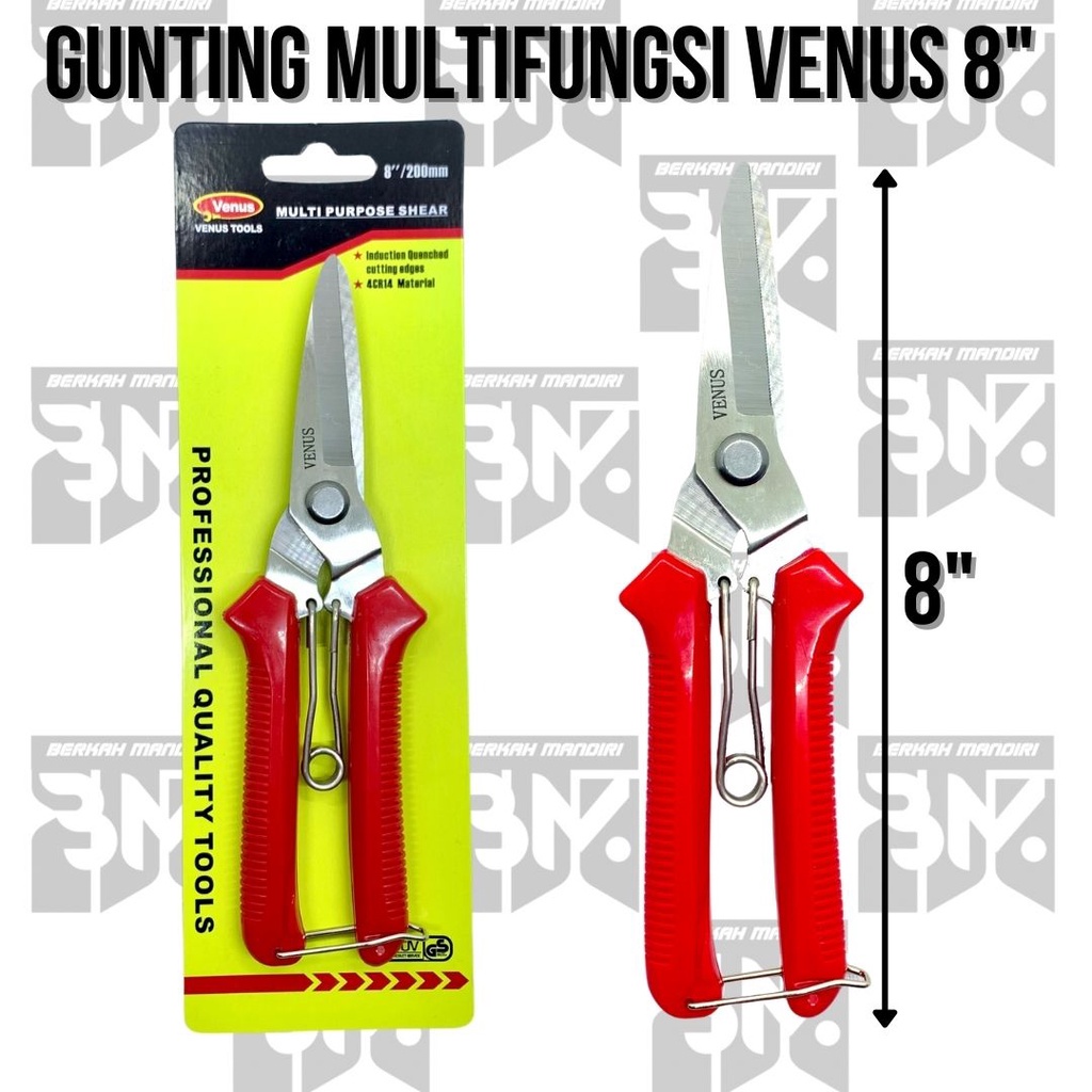 VENUS Gunting ranting/dahan 8inch 200mm|Gunting Baja Ringan Lurus|Gunting Holo Hollow|Gunting Kawat Seng|Gunting Plat Multifungsi|Gunting Galvalum|Gunting Bonsai