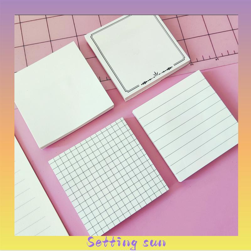 Sticky Note Memo Brown White Retro Sederhana Korea Sticky Note Alat tulis TN