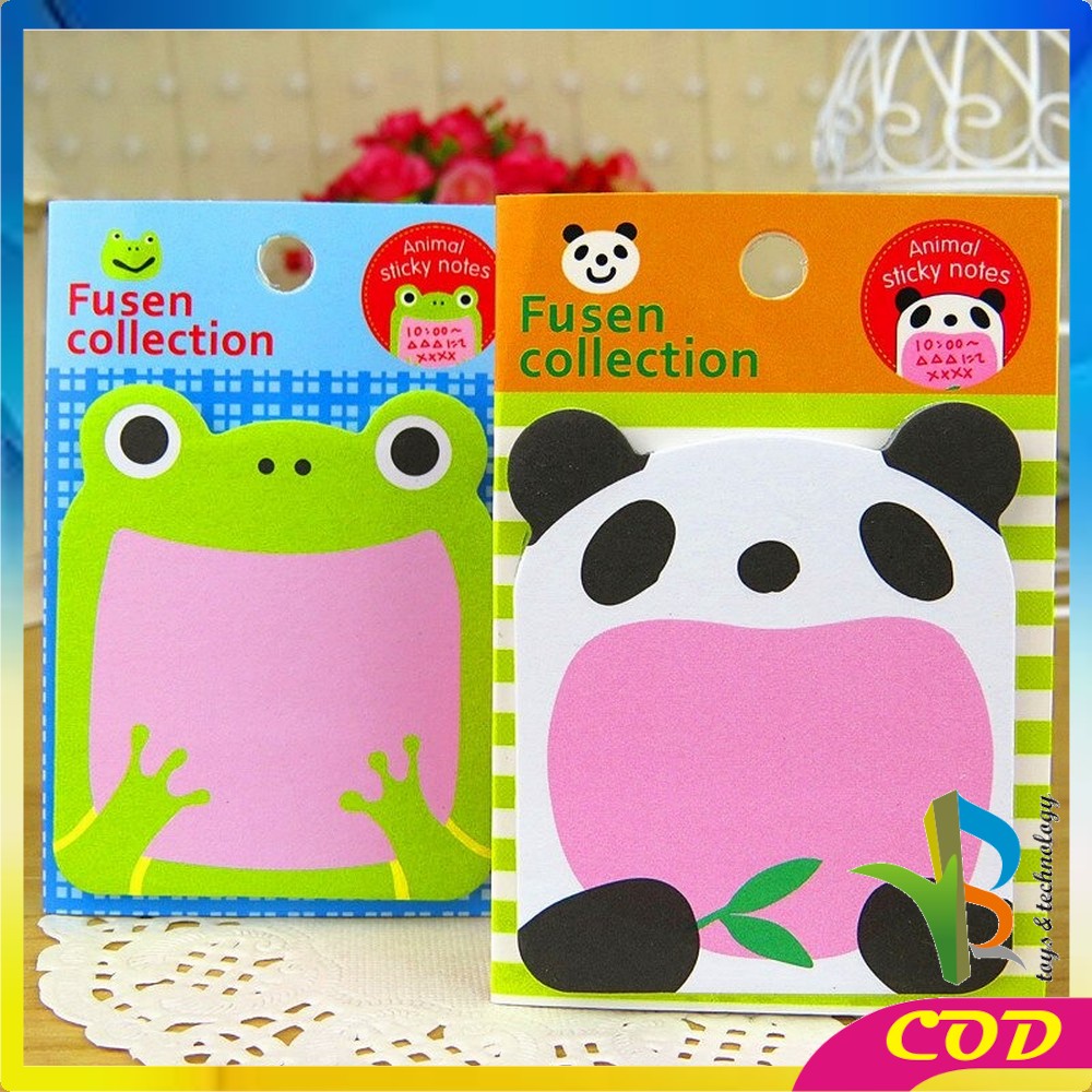 RB-A3 Sticky Notes Motif Binatang Tempelan Kertas Catatan Memo Note Karakter Animal Lucu Unik