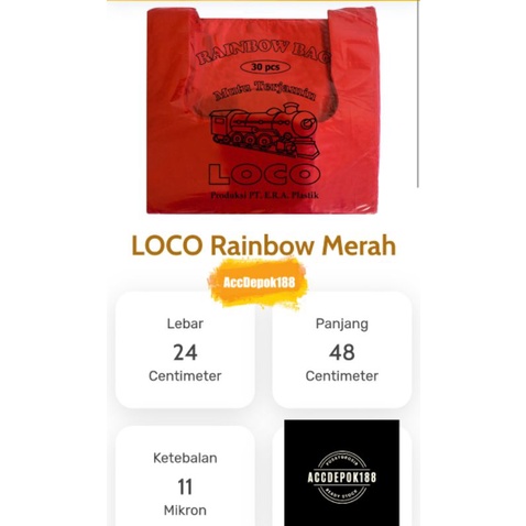Hd Kantong Plastik Loco Rainbow Warna Warni Ukuran 15 isi 40Lembar dan ukuran 24 isi 30 Lembar