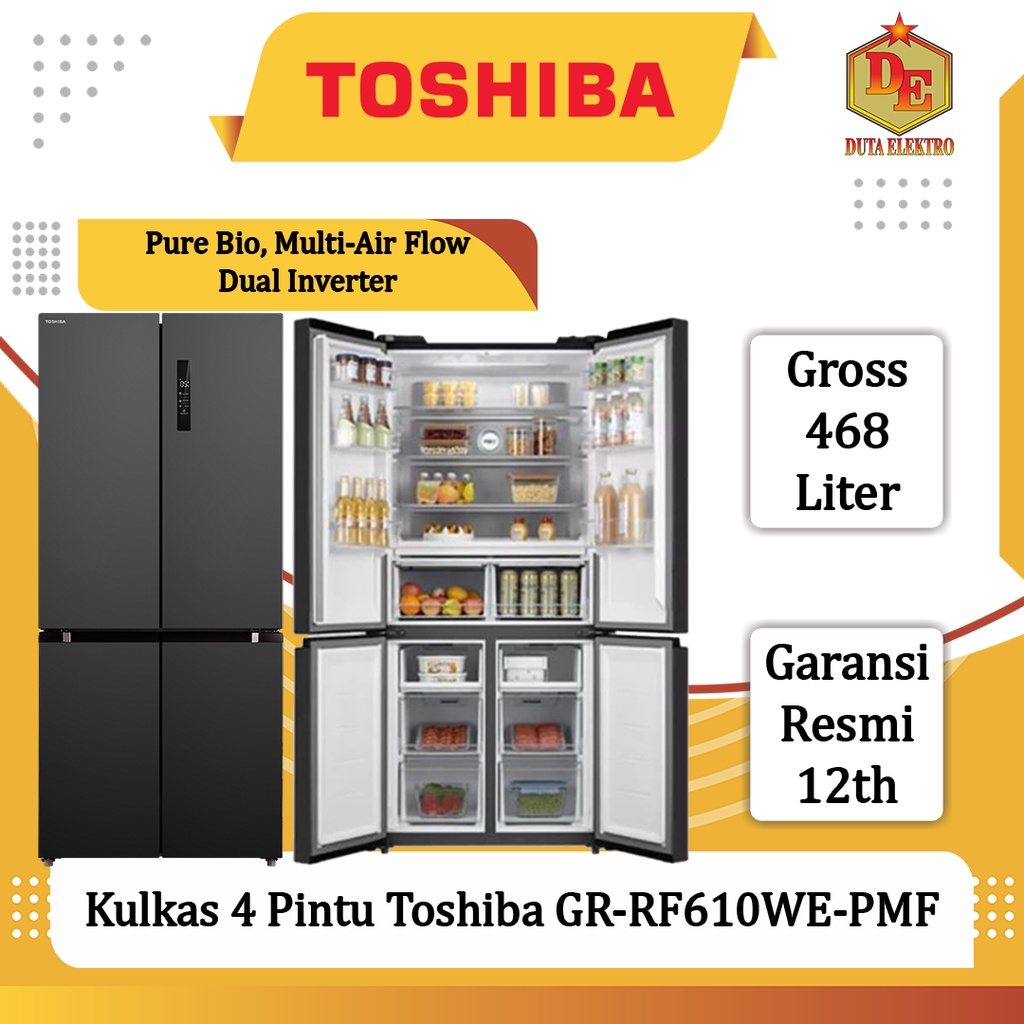 Jual Kulkas Pintu Toshiba Gr Rf We Pmf Shopee Indonesia