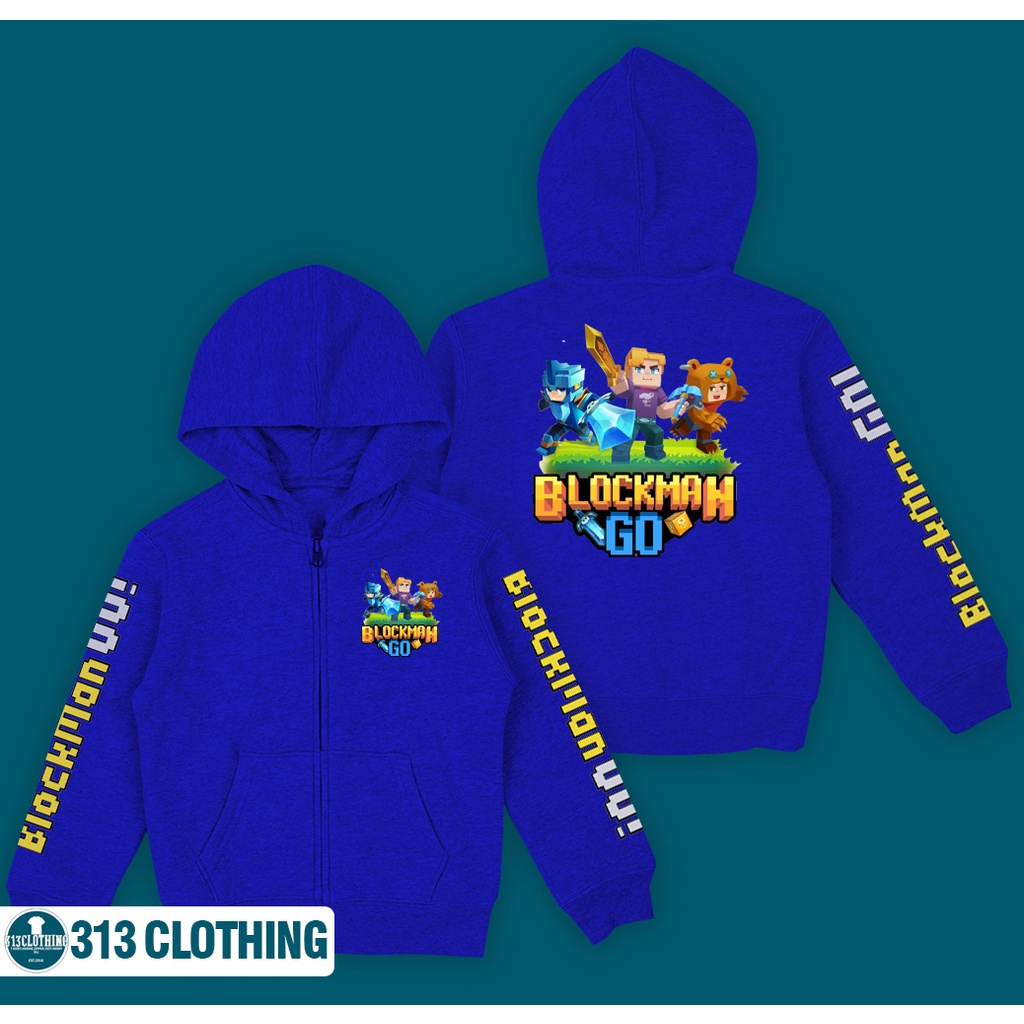 Jaket Hoodie Zipper Anak Blockman Go Hoodie Anak Block man Go