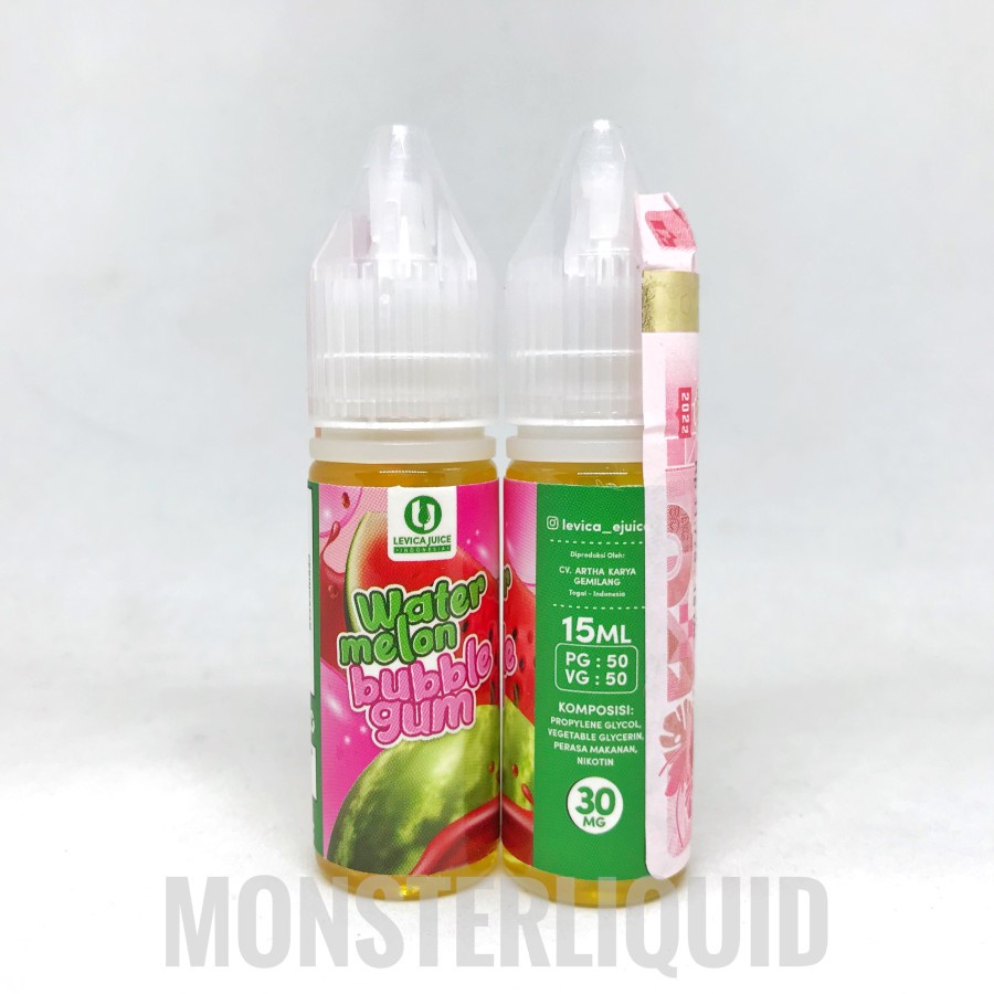 SALT WATERMELON BUBBLEGUM BY LEVICA JUICE 30MG 15ML