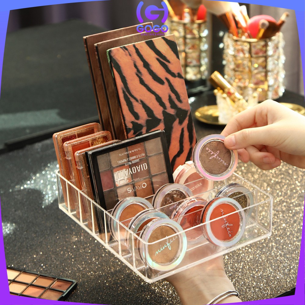 GOGO-K41 K44 Rak Akrilik Kosmetik 7 Grid Cosmetic Organizer / Tempat Penyimpanan Make Up Kosmetik