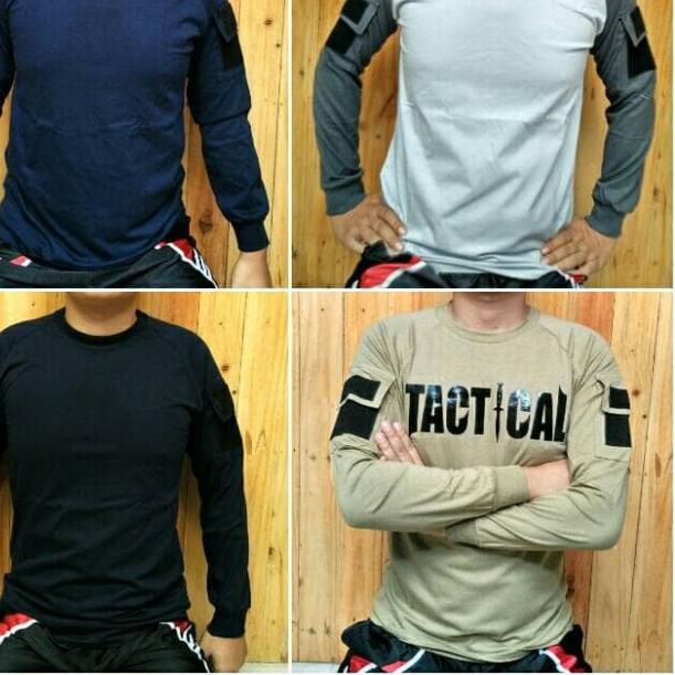 kaos tactical combat shirt - Hitam, M