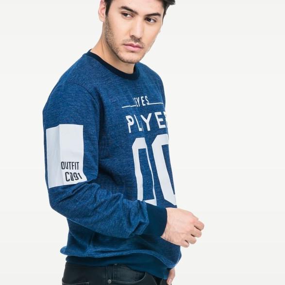 SEYES 1110 Sweater Sweatshirt Baju Lengan Panjang Pria Babyterry Premi - Navy, L