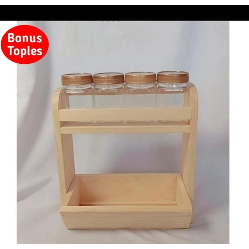 rak bumbu 2 susun free toples