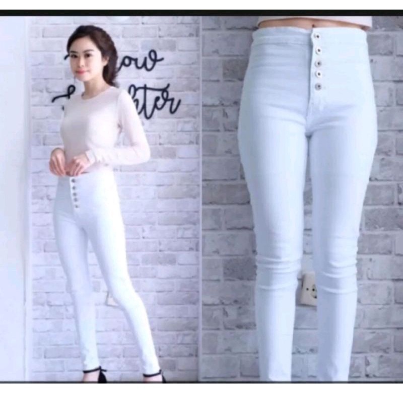 Celana jeans wanita kancing 5 jumbo/pointcloting